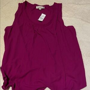 LOFT Magenta Sleeveless Tank Top